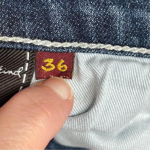 7 For All Mankind Standard Jeans Men's 36X32 Blue Straight Mid-Rise Dark Denim - Picture 8 of 13